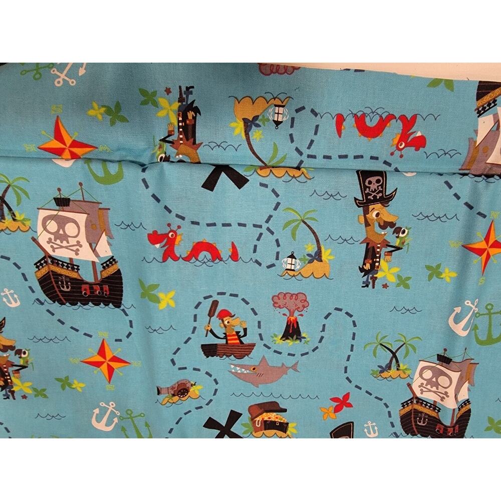 Pirates Treasure Map Cotton Fabric By David Textiles 1 Yard 28 Inch New